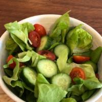 Simple Side  Salad · goodonya spring mix, cherry tomato, cucumber, and vinaigrette.