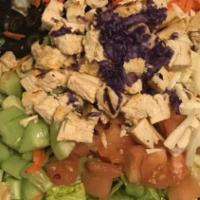Pollo Salad8.99 · One size only. Mixed green lettuce, mesquite grilled chicken breast, tomatoes, cucumbers, bl...