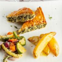 Spanakopita Dinner · Spinach and feta baked between phyllo dough