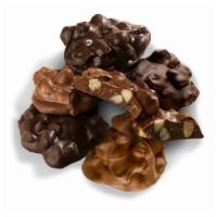 Clusters · Different types of nuts covered in milk or dark chocolate