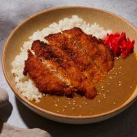 Chicken Katsu Curry · Crispy chicken katsu, curry sauce, with your choice of white or brown rice.