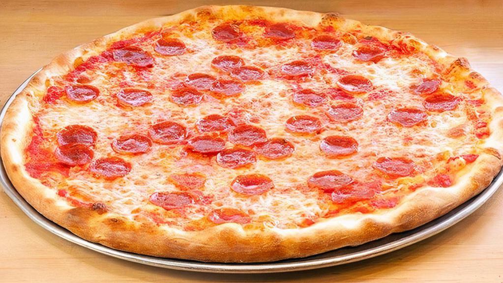 Pepperoni Pizza · To-die-for pepperoni pizza, all natural mozzarella cheese, house-made dough & Modesto tomato sauce.