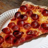 Pepperoni Slice · To-die-for pepperoni pizza, all natural mozzarella cheese, house-made dough & Modesto tomato...