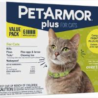 Petarmor Plus Cat 6-Dose Flea & Tick Prevention For Cats Over 1.5 Lb · Animal: Cat. Size: 6 count.