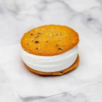 Ice Cream Cookie Sandwich · Jeff's house-made vanilla ice cream sandwiched between two scratch-made chocolate chip cooki...