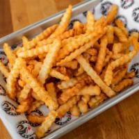 Crinkle Cut Fries · Crispy crinkle cut fries with house made 'red stuff' seasoning (not spicy).
