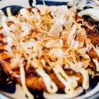 Okonomi Yaki · Japanese Pancake  with veggie and noodles