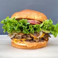 Impossible Double Burger · 100% plant-based juicy double cheeseburger. Made with 2 Impossible patties, melty Follow You...