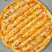 Buffling Buffalo Pizza · Buffalo sauce, juicy chicken, mozzarella, red onions, marinara, and extra virgin olive oil b...