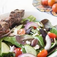 Beef Tikka Kabob Salad  · Beef kabob with salad
