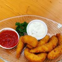 Vegan Shrimp · Battered, Deep Fried Vegan Shrimp garnished with Lime and Banana Peppers.  Served with Cajun...