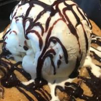 Cookie & Cream · An oversized, skillet baked, fresh chocolate chip or snickerdoodle cookie, topped with vanil...