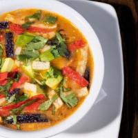 Chicken Tortilla Soup · chicken | tomato | black beans | tortilla strips | jack cheese | avocado | cilantro
