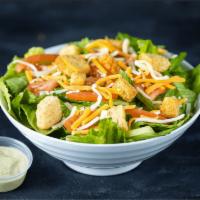 Side House Salad · Romaine with Tomatoes, Croutons & Shredded Cheese. Served with Ranch Dressing.