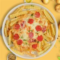Pizza Policy Fries · Marinara sauce, ground Halal beef, garlic,  bell pepper, onion, and your choice of cheese to...