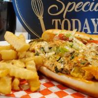 Shrimp Poboys With Fries And Drink · Shrimp Po' Boys with House Aïoli & Remoulade Sauce. Comes with Fries as the Side.