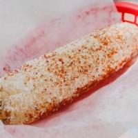 Corn On The Cob · GRILLED CORN SERVED WITH MAYONNAISE, COTIJA AND CHILI POWDER