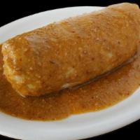 Chile Verde Burrito. · Pork simmered in our chile verde sauce, beans, topped with salsa verde.