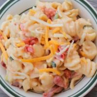 Pasta Salad · Gluten free. Vegetarian. Fusilli pasta with red bell peppers, celery and jack cheese tossed ...