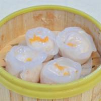 Scallop Shrimp Gow · Steam dumpling  filled with Scallops & Shrimp