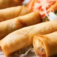 Fried Egg Roll · Mixed vegetables wrapped with egg roll skin.