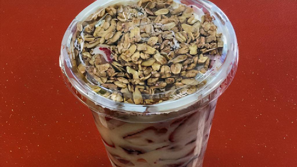 Strawberries & Cream · With granola. Add ice cream for an additional charge.