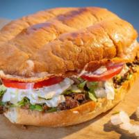 Carne Asada Torta · Steak marinated in chando’s carne asada spices and a touch of citrus juice.
The Mexican sand...