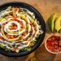 Burrito Bowl · Enjoy your choice of Chando's signature meat selection served with jack cheese, beans, fresh...
