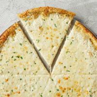 Xl Ny 4 Cheese White · White Sauce, Asiago Cheese, Romano Cheese, and Mozzarella Cheese, Breadstick mix crust!