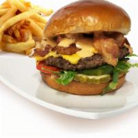 Bacon Cheeseburger · Bacon, lettuce, tomato, onion, pickle and thousand island.
