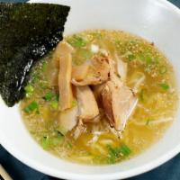 Og Signature Chicken Ramen · Handcrafted noodles and original chicken broth topped with bamboo shoots, green onions, crus...