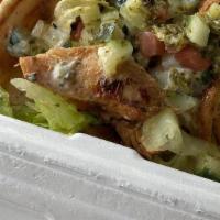 Chicken Wrap · Grilled Chicken breast served with lettuce, veggies, tzatziki, and chutney sauce on pita bre...