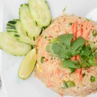 Crab Meat Fried Rice · Fried rice with crab meat, egg and green onion.