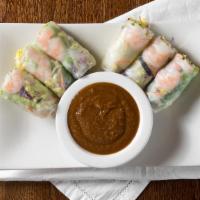 Fresh Spring Roll With Tofu Or Shrimp · Three (3) spring rolls with fresh vegetables made with tofu or shrimp, wrapped in rice wrapp...