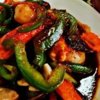 King’S Curry · Stir fried prick king curry with bell pepper, green beans and carrot.