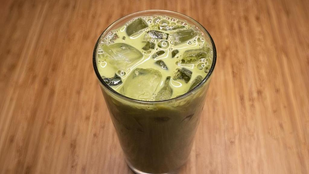 Iced Matcha Latte · Culinary grade matcha powder with agave and cold milk