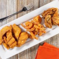 12 Pcs Fish, 20 Shrimp/ 8 Oysters Family Meal · Choose up to two types of fish to create 12 pieces of fish, 20 shrimp and 8 oysters fried or...