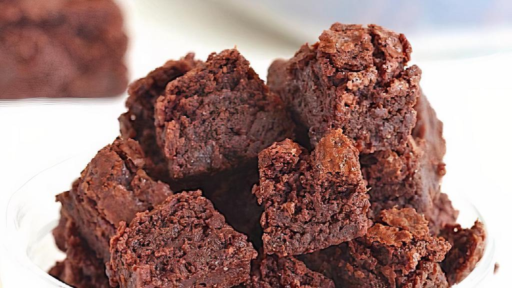 Chocolate Brownie Bites · Six pieces. Rich, fudgy brownies with dark chocolate glaze, six brownies.