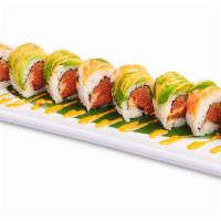 Tiger Roll* · In: shrimp tempura, cream cheese. Out: shrimp, white tuna, unagi sauce, house sauce.