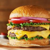 Cheeseburger · Juicy grilled seasoned burger that comes with
lettuce, tomato, onion, pickles, and your choi...