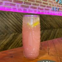 Lanai Lemonade · Virgil's zero sugar lemon lime soda, natural strawberry syrup, & kava shot.