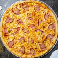 Tropical Madness Pizza · Pineapples, ham and mozzarella cheese baked on a hand-tossed dough