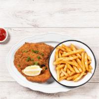 Landwer'S Famous Schnitzel · Breaded fried chicken breast with choice of side dish.