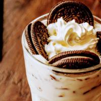 Oreo Frappe · A refreshing sweet treat  made from Mocha a hint of coffee and Oreo cookie pieces. Blended w...