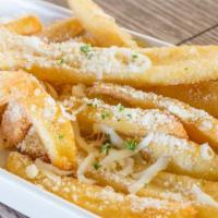 Garlic Fries · Hand-cut fries with house garlic seasoning.