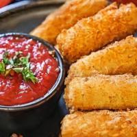 Mozzarella Sticks · Comes with 8 pieces and marinara on the side.