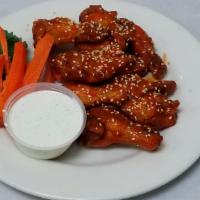Mini Oggi'S Jumbo Wings · Three seasoned jumbo drummettes tossed in one of our signature sauces and sprinkled with toa...