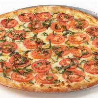 Margherita Classico · Our homemade thin crust dough brushed with our garlic olive oil sauce, topped with fresh bas...
