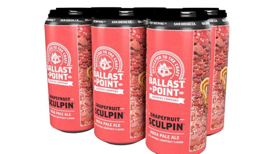 Ballast Point Grapefruit Sculpin Ipa 6 Pack Cans · Grapefruit Sculpin is the latest take on our signature IPA. Some may say there are few ways to improve Sculpin’s unique flavor, but the tart freshness of grapefruit perfectly complements our IPA’s citrusy hop character. Grapefruit’s a winter fruit, but this easy-drinking ale tastes like summer. 6 Pack 16oz Cans. 7.0% ABV.