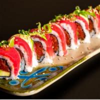 Cherry Blossom Roll · 8 pieces. Spicy tuna roll with tuna on top. Served spicy.